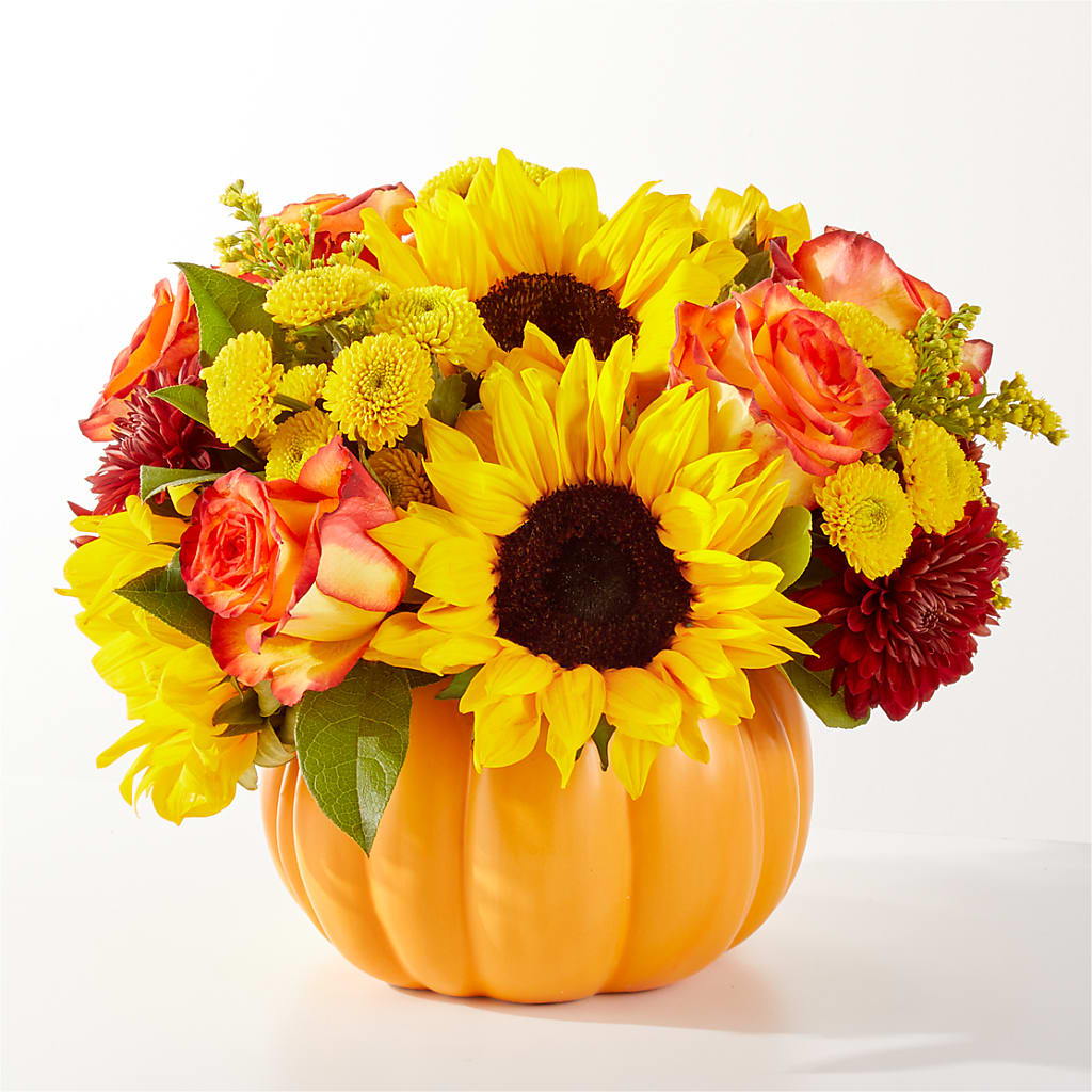 Golden Gourd Pumpkin Bouquet – United Family Flower And Gifts, Brooklyn NY
