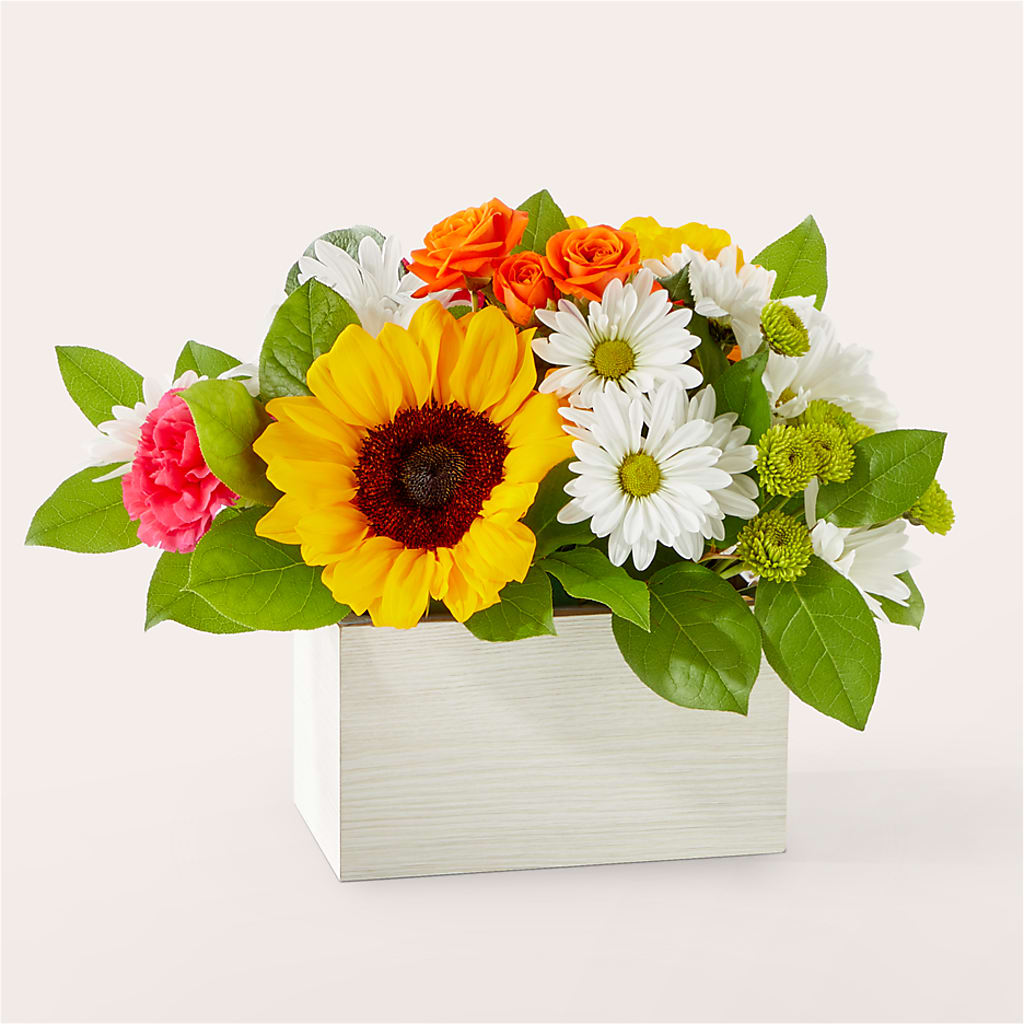 Sun-drenched Blooms Box Bouquet – United Family Flower And Gifts, Brooklyn NY