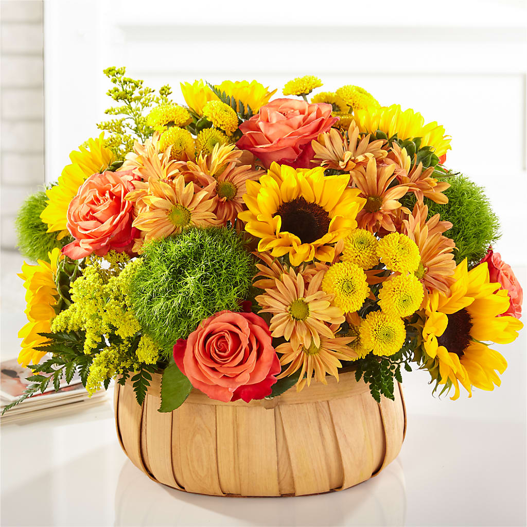 Harvest Sunflower Basket – United Family Flower And Gifts, Brooklyn NY