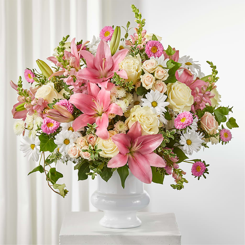 Empathetic Blooms Urn Arrangement – United Family Flower And Gifts, Brooklyn NY