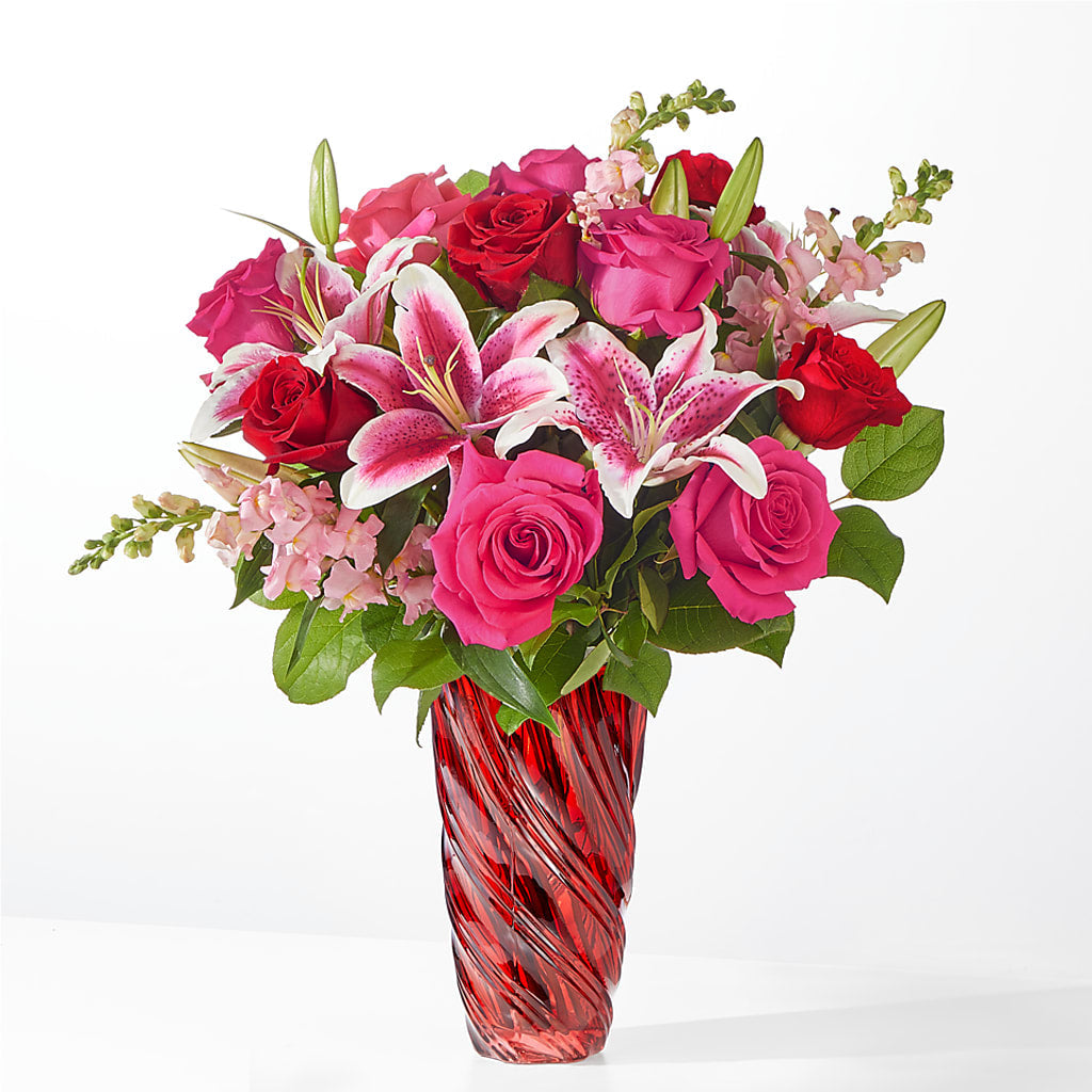 Always You Bouquet with Luxe Swirl Vase – United Family Flower And Gifts, Brooklyn NY