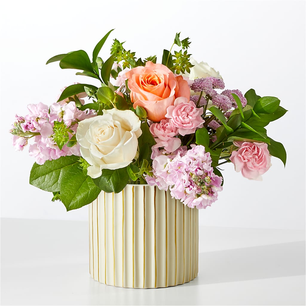 French Market Bouquet with Ivory Vase – United Family Flower And Gifts, Brooklyn NY