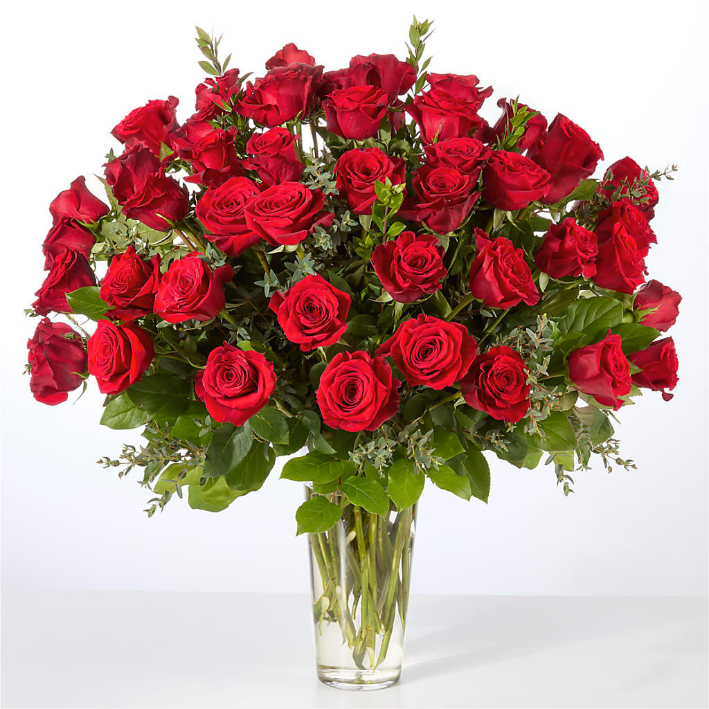 Forever Yours Fifty Stem Red Rose Bouquet – United Family Flower And Gifts, Brooklyn NY