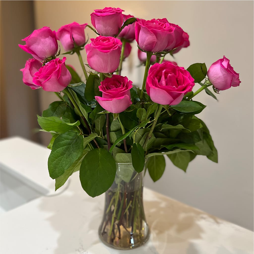 Long Stem Pink Rose Bouquet –  United Family Flower And Gifts, Brooklyn NY
