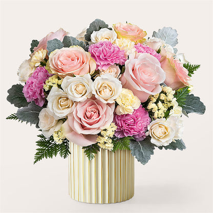 Blissful Moments Bouquet with Ivory Vase –  United Family Flower And Gifts, Brooklyn NY