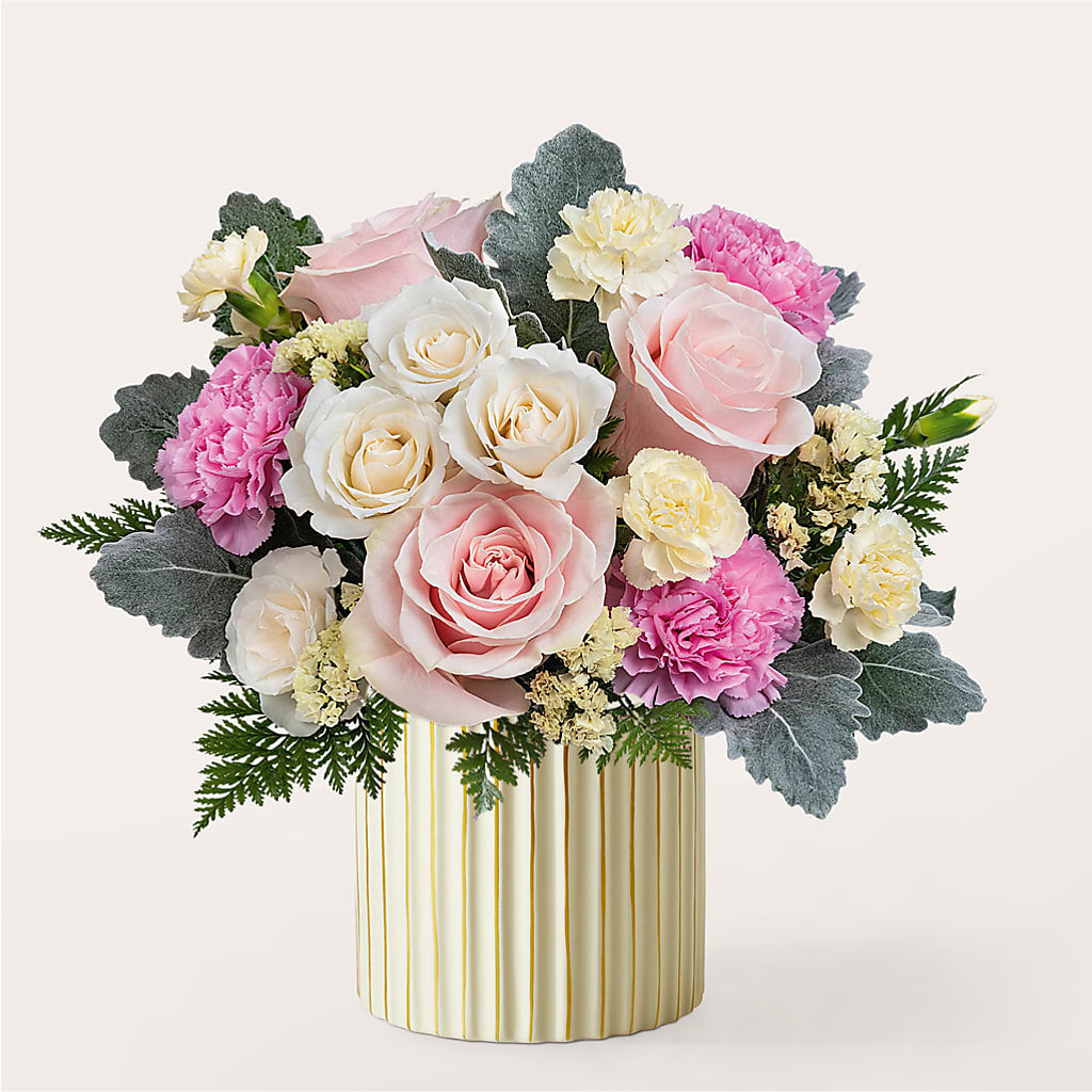 Blissful Moments Bouquet with Ivory Vase –  United Family Flower And Gifts, Brooklyn NY