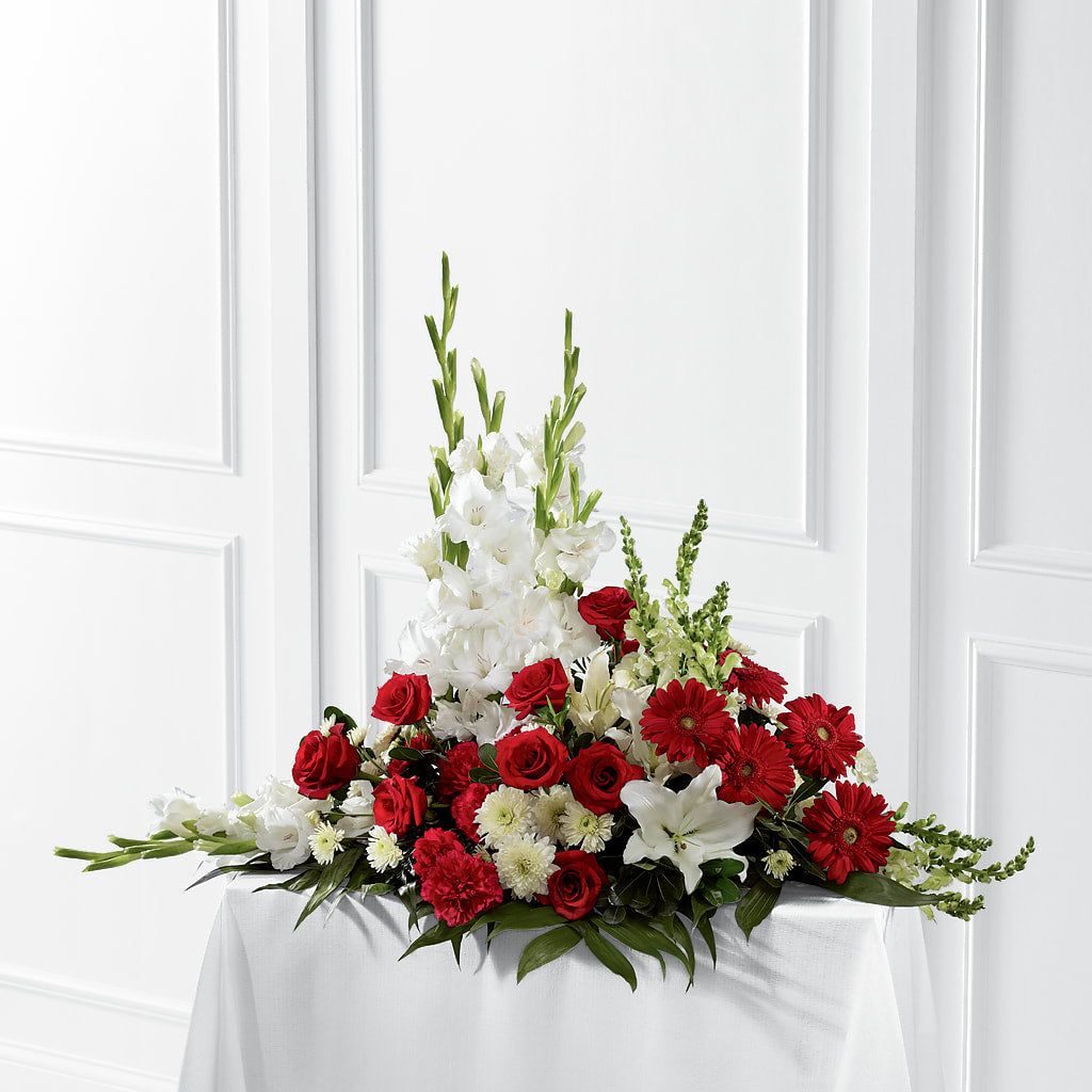 Crimson & White Arrangement –  United Family Flower And Gifts, Brooklyn NY