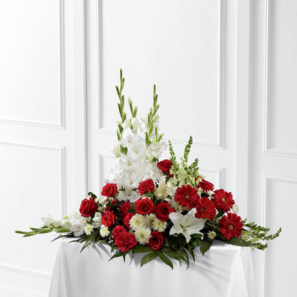 Crimson & White Arrangement –  United Family Flower And Gifts, Brooklyn NY