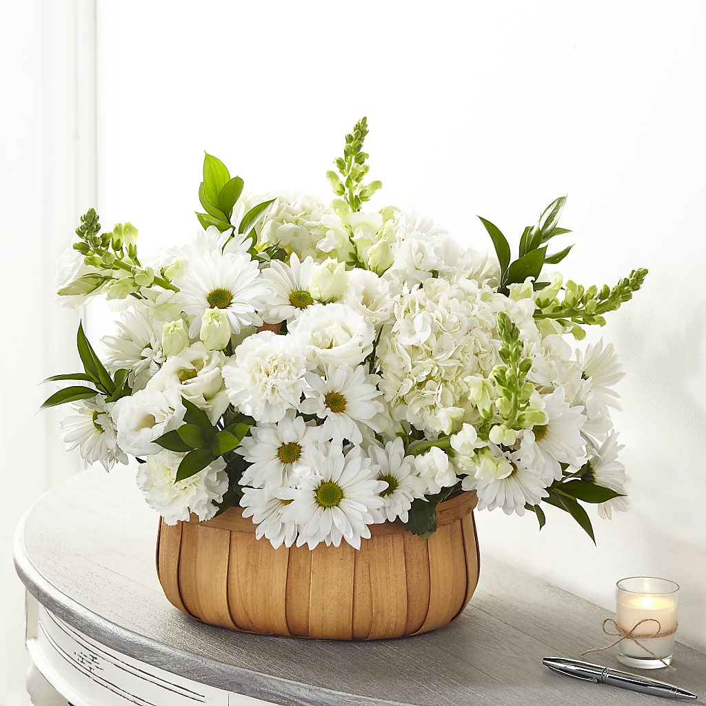 Pure Ivory Basket –  United Family Flower And Gifts, Brooklyn NY