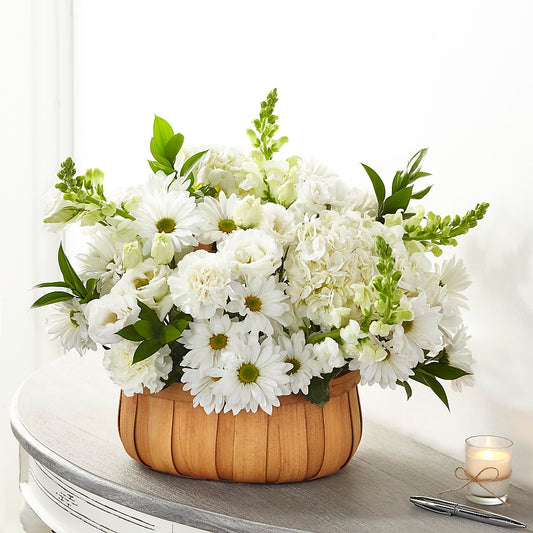 Pure Ivory Basket –  United Family Flower And Gifts, Brooklyn NY