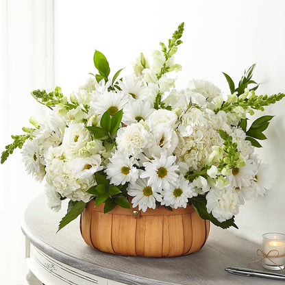 Pure Ivory Basket –  United Family Flower And Gifts, Brooklyn NY