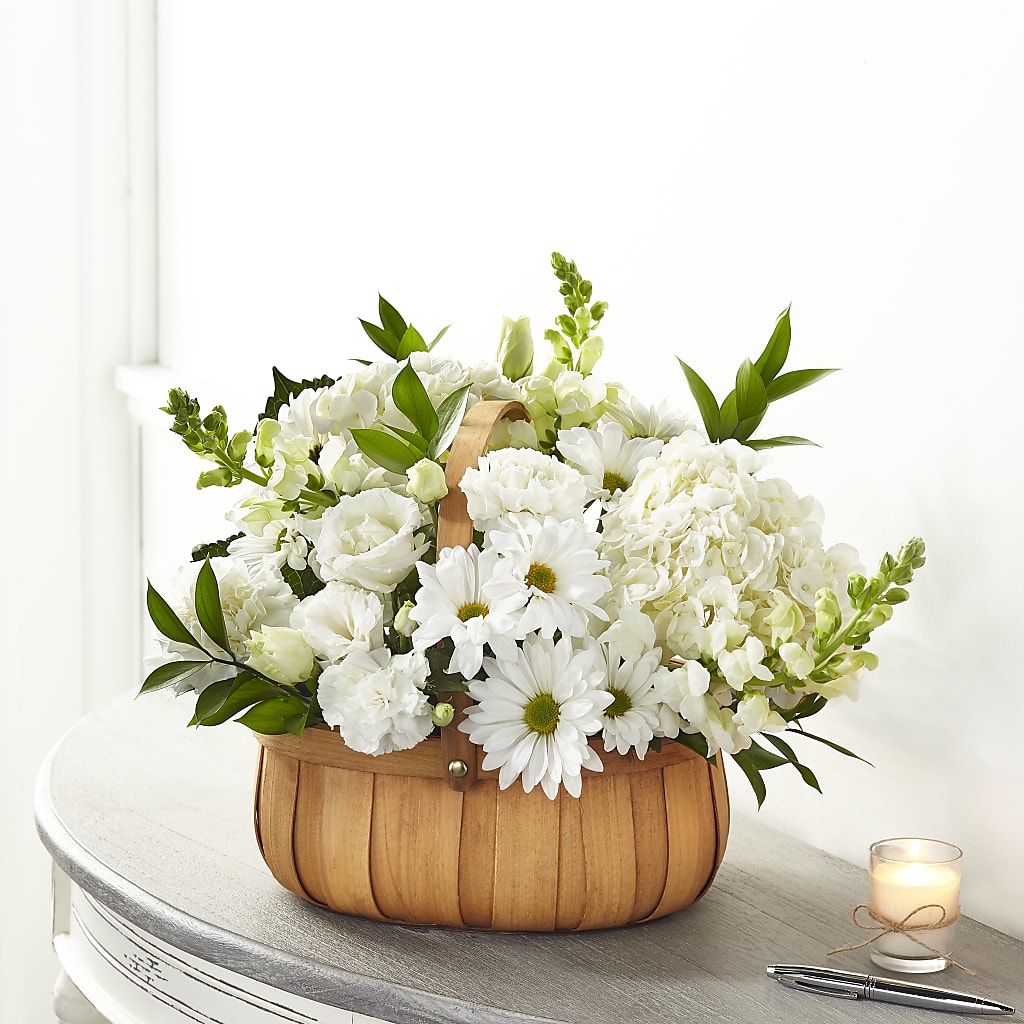 Pure Ivory Basket –  United Family Flower And Gifts, Brooklyn NY