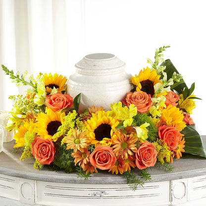 Faithful Sunflower Cremation Adornment –  United Family Flower And Gifts, Brooklyn NY