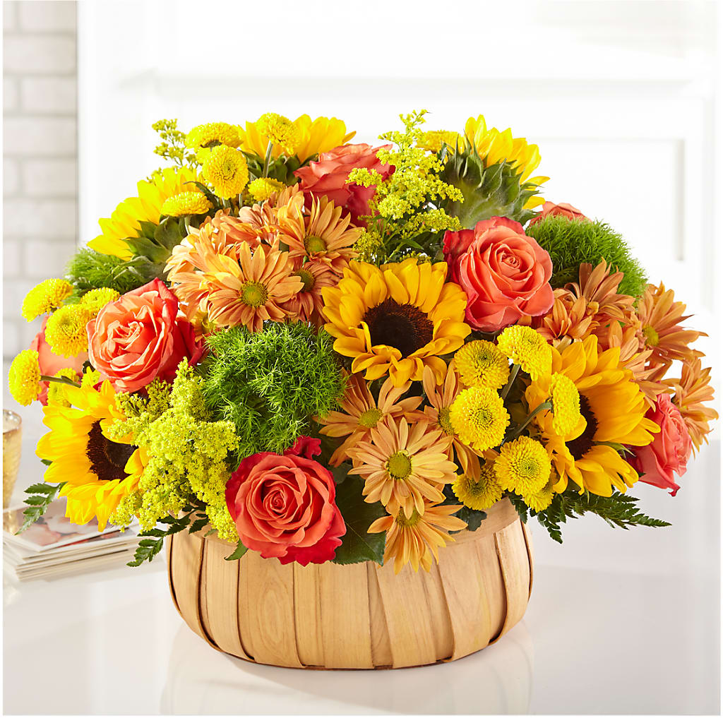 Harvest Sunflower Basket –  United Family Flower And Gifts, Brooklyn NY