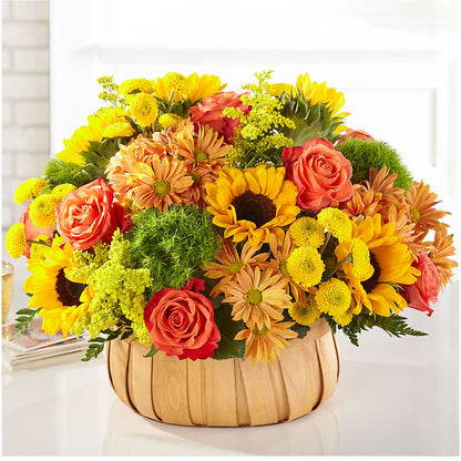 Harvest Sunflower Basket –  United Family Flower And Gifts, Brooklyn NY
