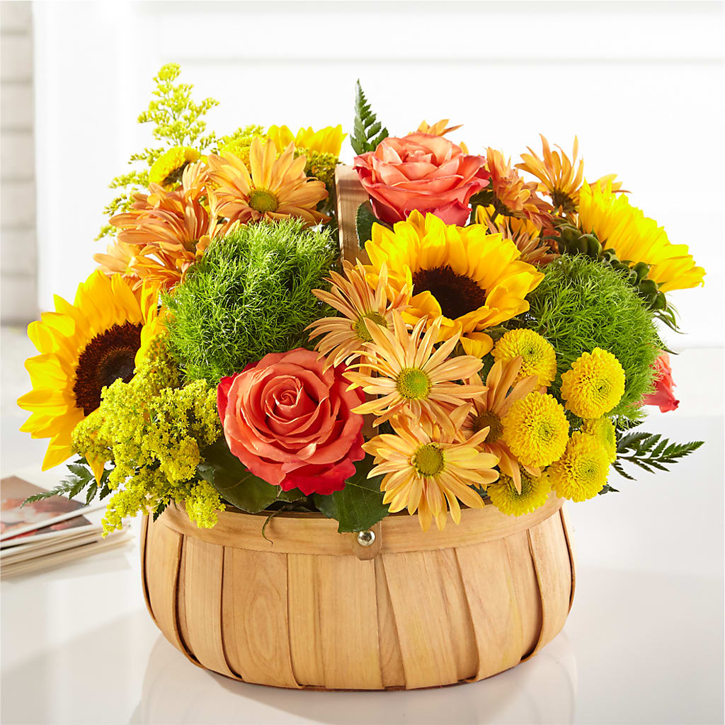 Harvest Sunflower Basket –  United Family Flower And Gifts, Brooklyn NY