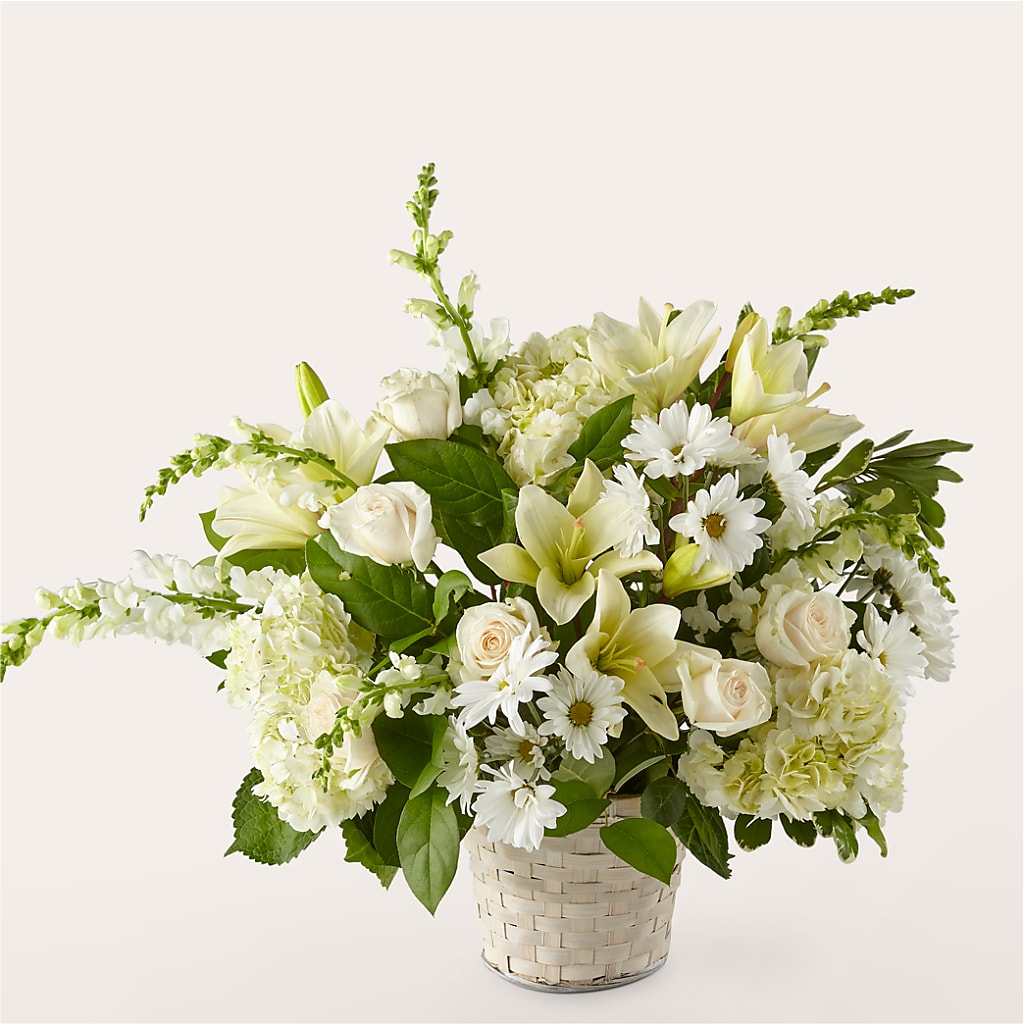 Ivory Elegance Floral Basket –  United Family Flower And Gifts, Brooklyn NY