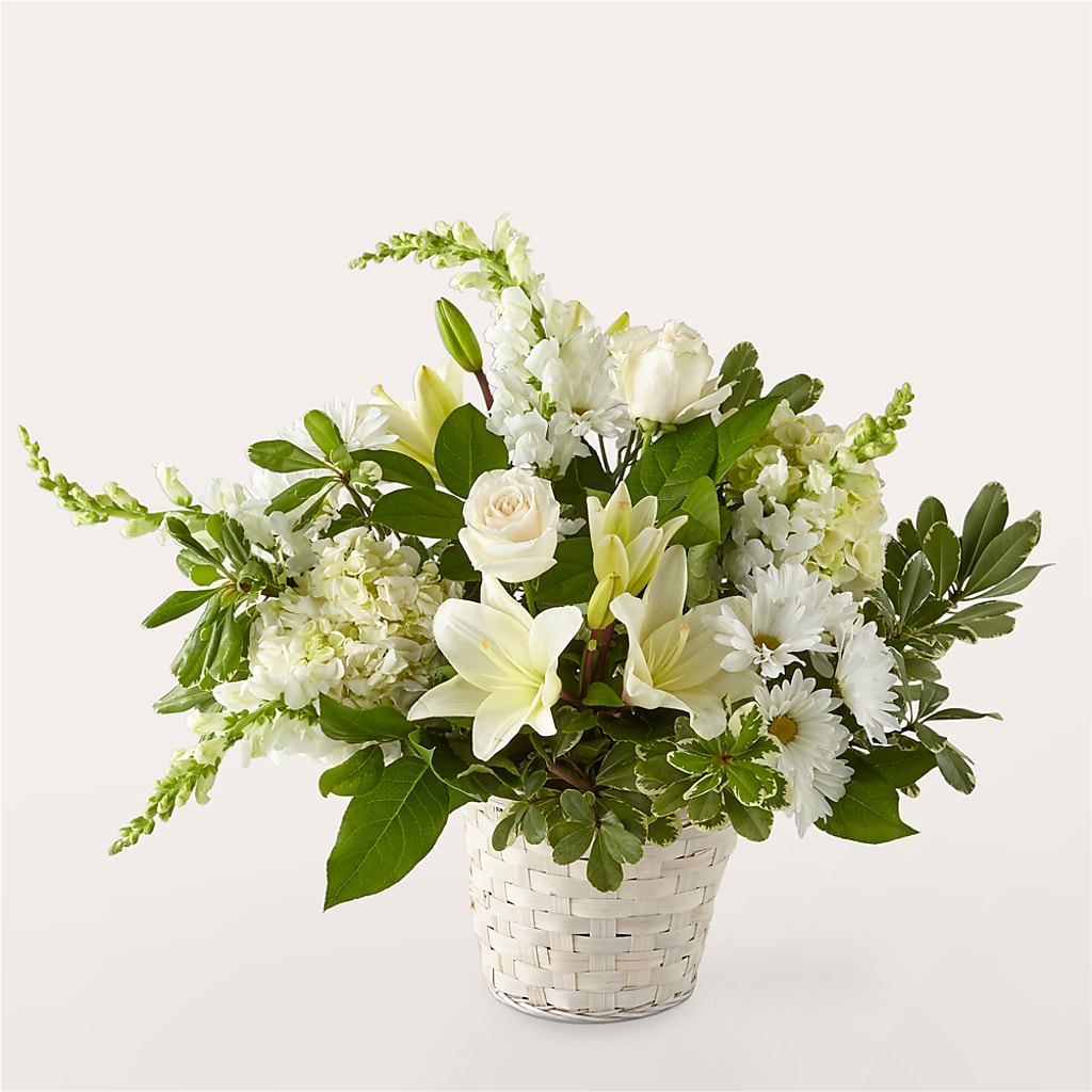 Ivory Elegance Floral Basket –  United Family Flower And Gifts, Brooklyn NY