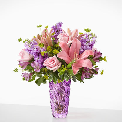 Precious Petals Bouquet with Luxe Swirl Vase –  United Family Flower And Gifts, Brooklyn NY