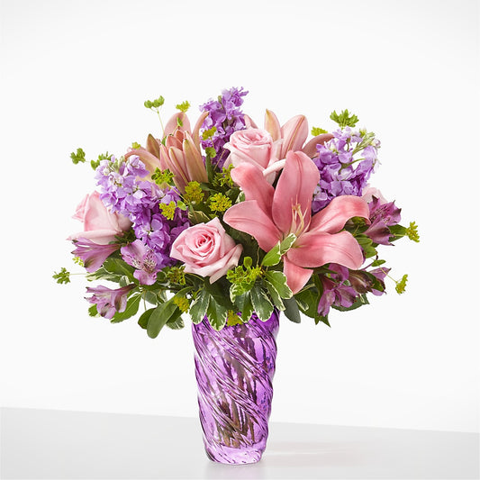 Precious Petals Bouquet with Luxe Swirl Vase –  United Family Flower And Gifts, Brooklyn NY