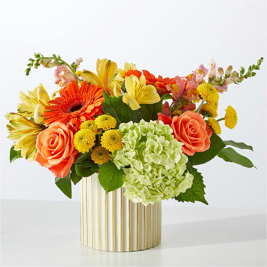 Autumn Sunshine Bouquet with Ivory Vase –  United Family Flower And Gifts, Brooklyn NY