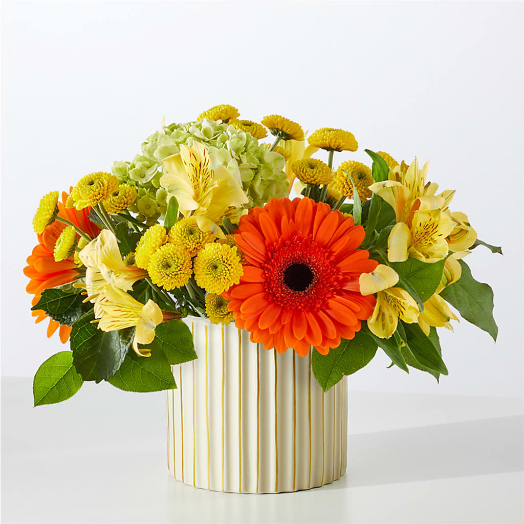 Autumn Sunshine Bouquet with Ivory Vase –  United Family Flower And Gifts, Brooklyn NY