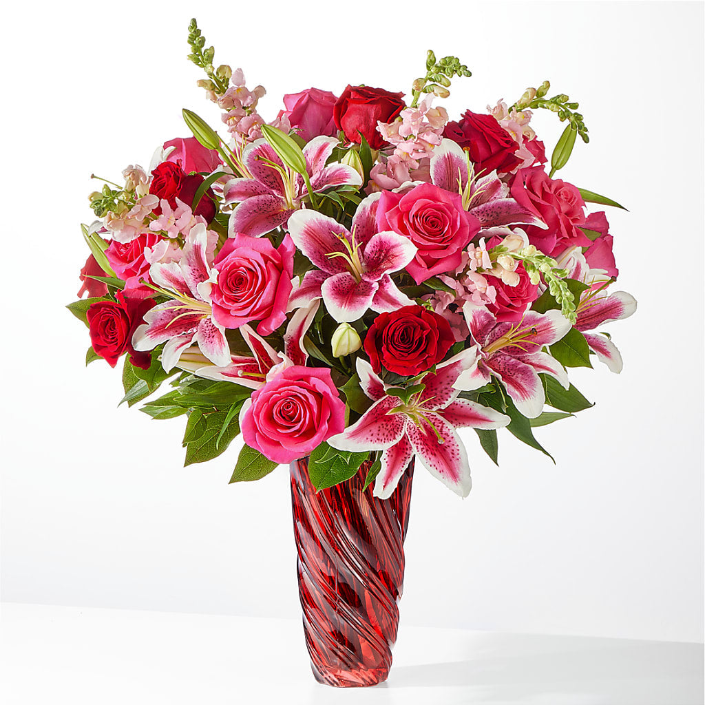 Always You Bouquet with Luxe Swirl Vase –  United Family Flower And Gifts, Brooklyn NY
