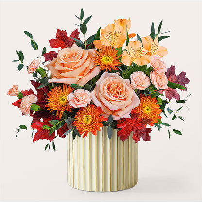 Spiced Latte Bouquet with Ivory Vase –  United Family Flower And Gifts, Brooklyn NY