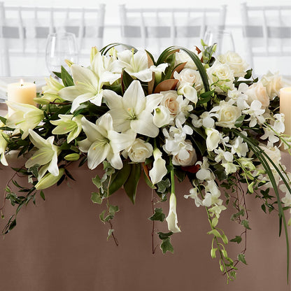 White Linen Arrangement –  United Family Flower And Gifts, Brooklyn NY