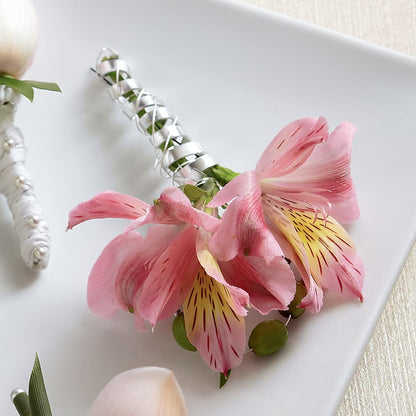 Pink Peruvian Lily Boutonniere –  United Family Flower And Gifts, Brooklyn NY