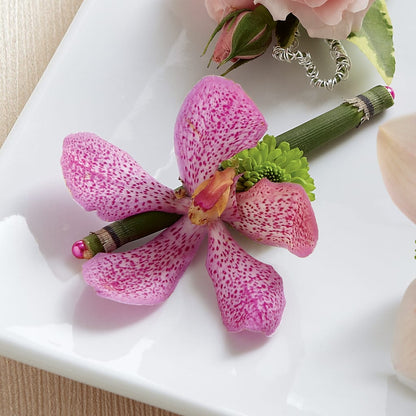 Pink Mokara Boutonniere –  United Family Flower And Gifts, Brooklyn NY