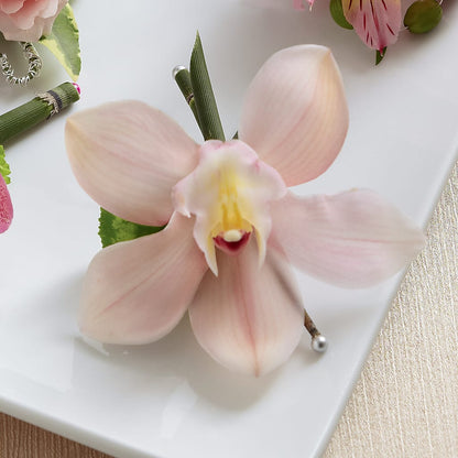 Pink Cymbidium Boutonniere –  United Family Flower And Gifts, Brooklyn NY