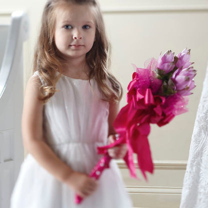 Sparkle Pink Flower Girl Bouquet –  United Family Flower And Gifts, Brooklyn NY