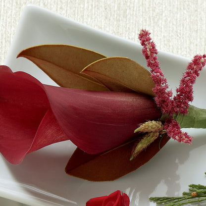 Red Calla Boutonniere –  United Family Flower And Gifts, Brooklyn NY