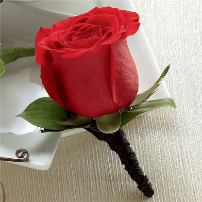 Red Rose Boutonniere –  United Family Flower And Gifts, Brooklyn NY